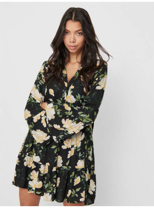 DRESS FEM WOV PL100 - BLACK - ELECTRIC F