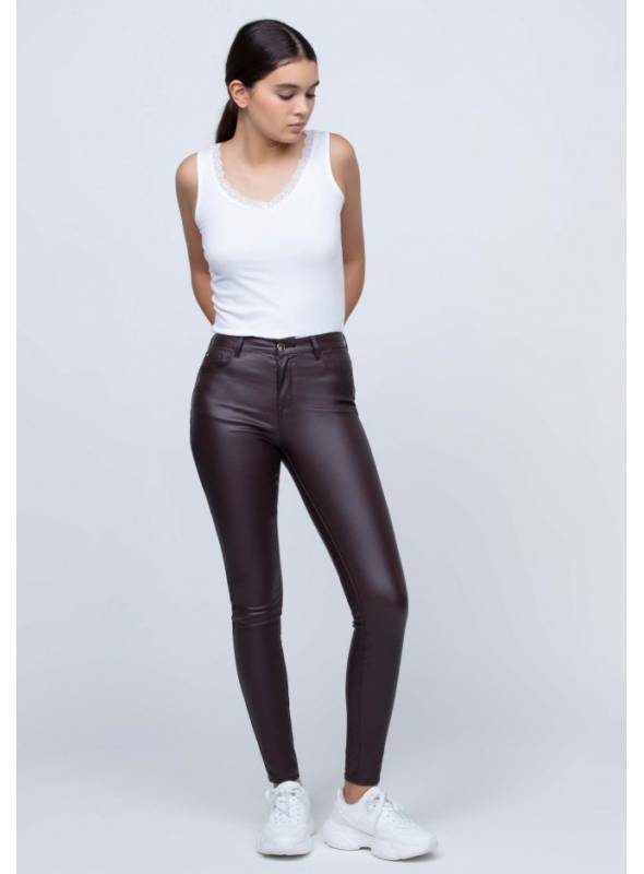 Pantalon encerado marron Clearance