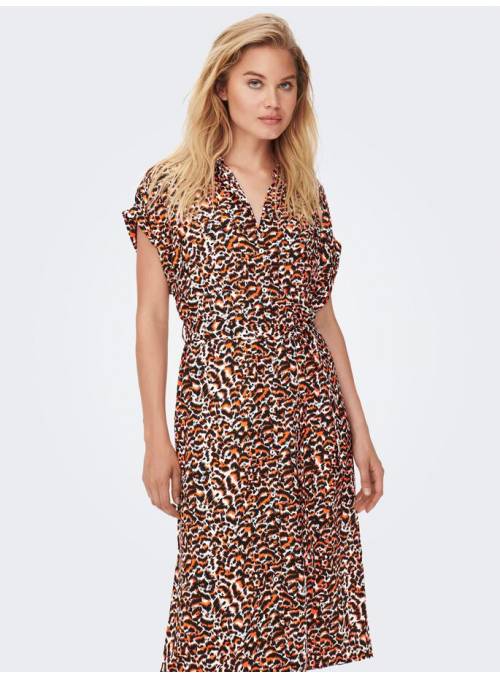 DRESS FEM WOV PL100 - ORANGE - Joy leo