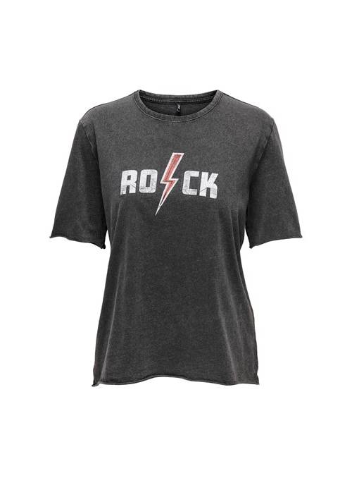 T-SHIRT FEM KNIT CO100 - BLACK - ROCK