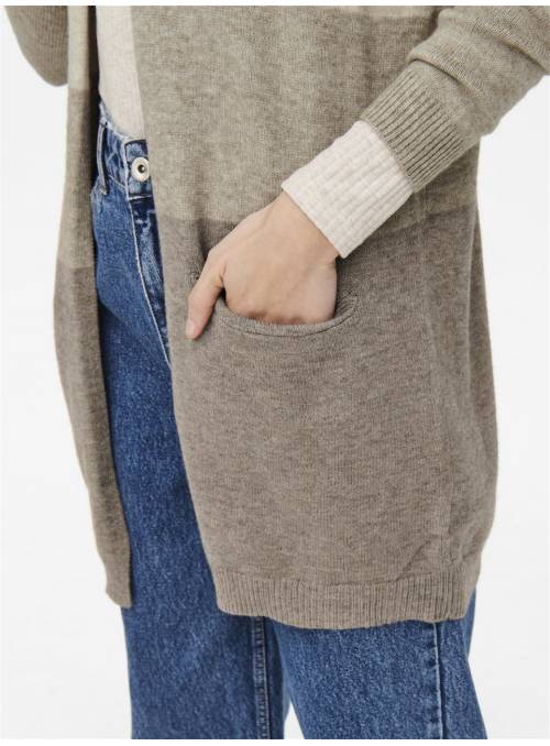 CARDIGAN RAYAS BEIG T TOSTADO JDY